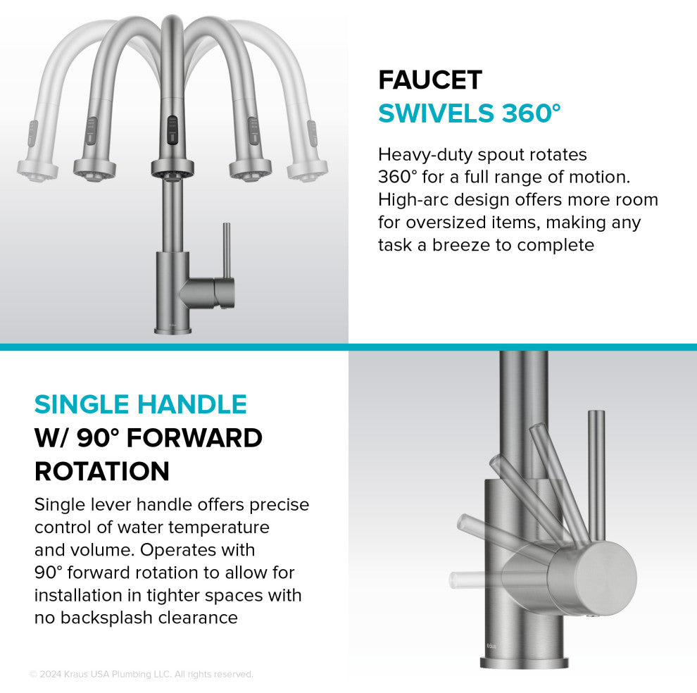Bolden Sensor 2-Function Pull-Down 1-Handle Kitchen Faucet, Spot-Free St Steel