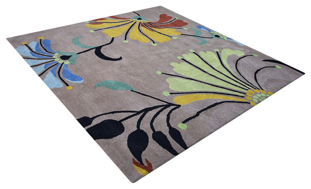 HAND TUFTED WOOL ECO-FRIENDLY AREA RUGS ECO-FRIENDLY AREA RUGS -  Camel, Floral