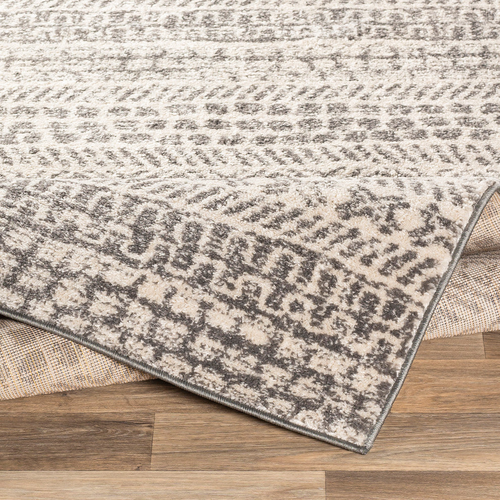 Surya Sunderland SUN-2304 5'3"x7'3" Rug, Medium Gray/White