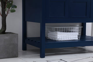 Tobias 36" Single Bathroom Vanity, Blue With Backsplash