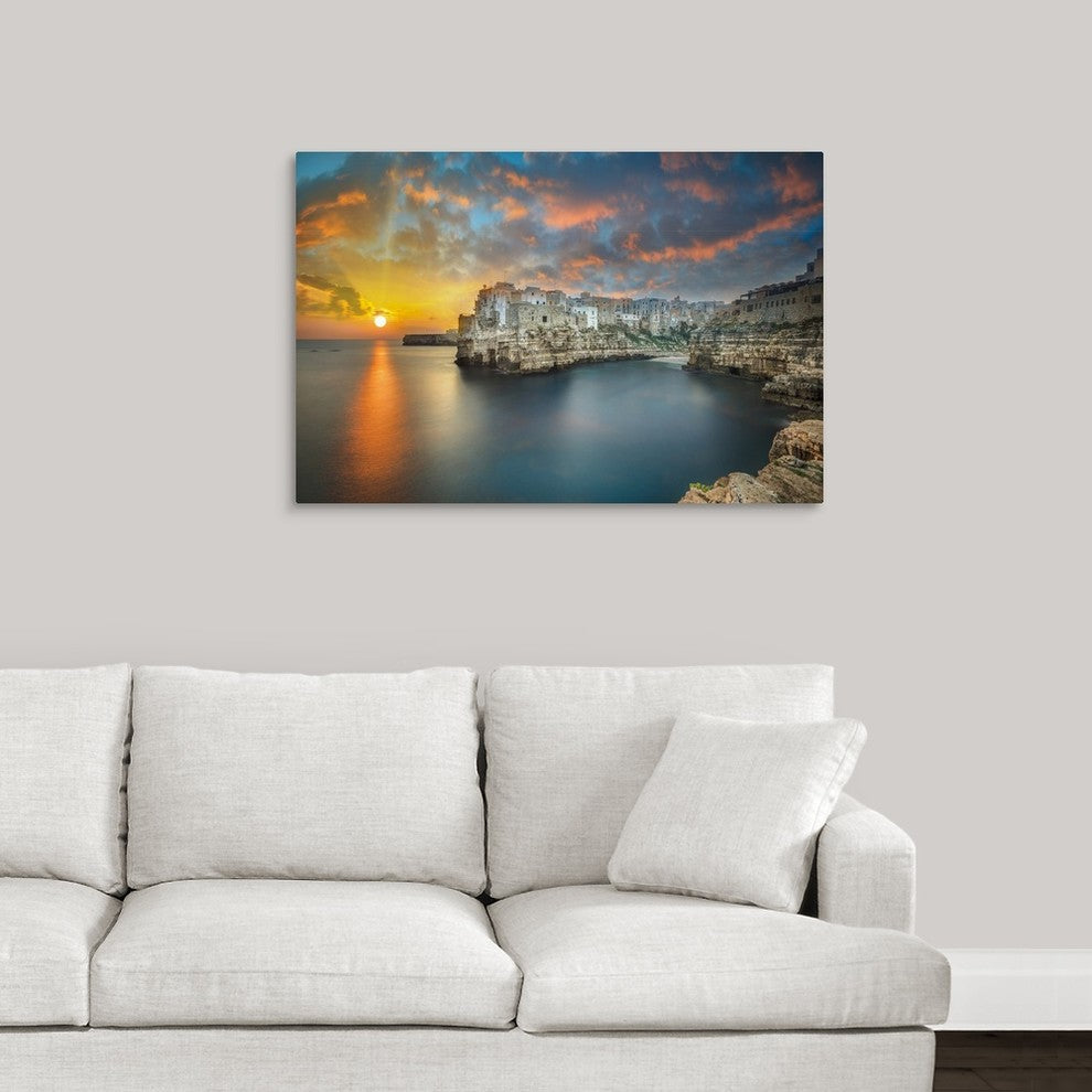 "Polignano a mare" Wrapped Canvas Art Print, 36"x24"x1.5"