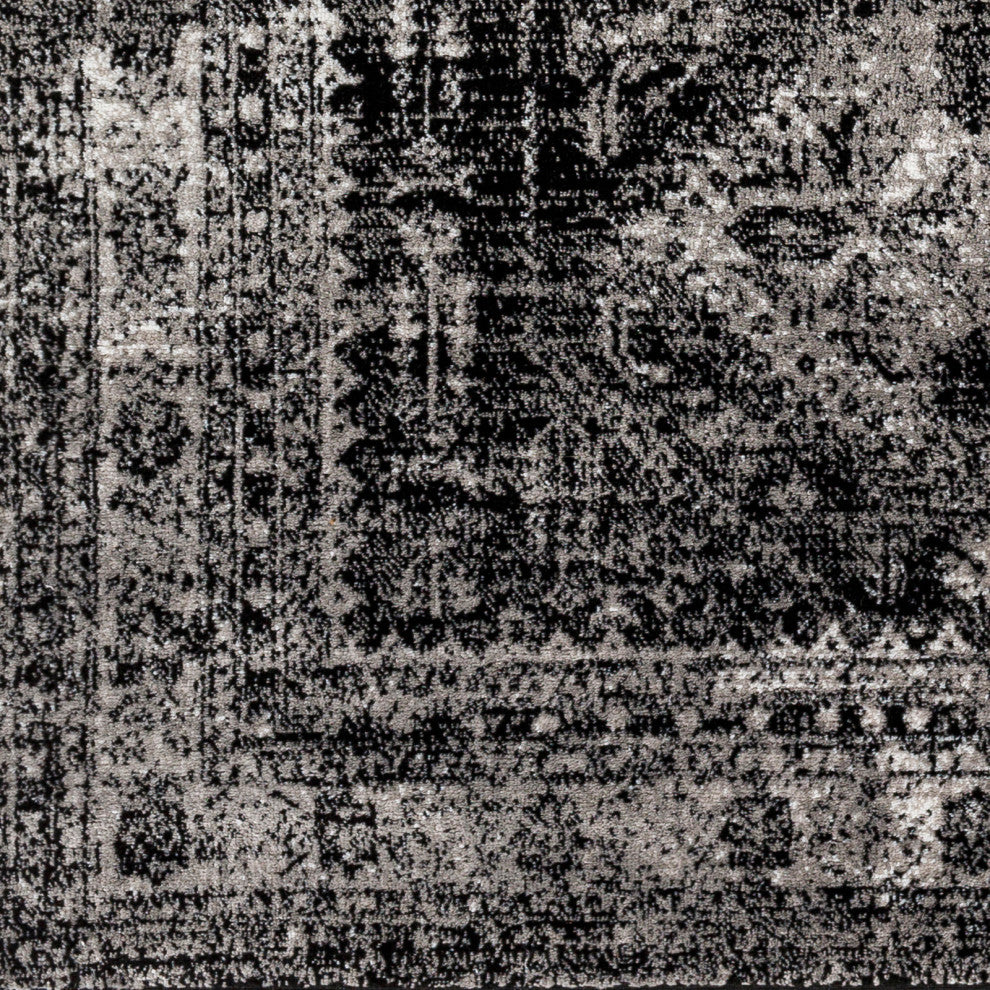 Surya Monte Carlo MNC-2340 Machine Woven Area Rug, Black, 4'3" x 5'7"