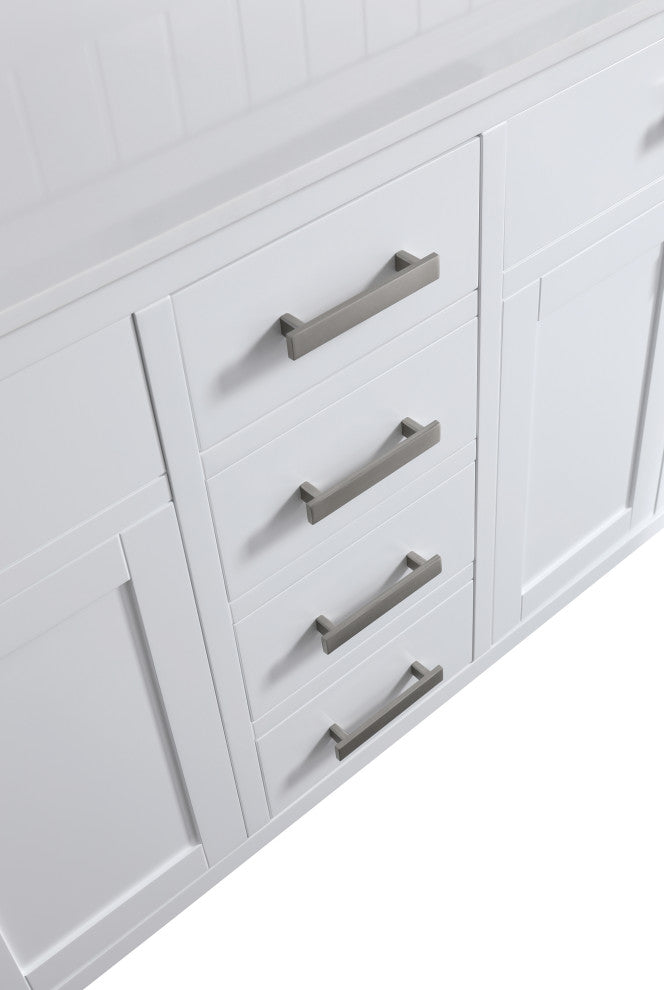 London 71-in White Bathroom Vanity Base Cabinet Without Top