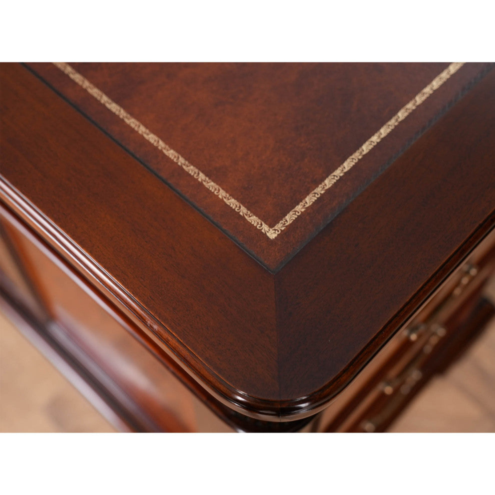 Banded Mahogany Partners Desk