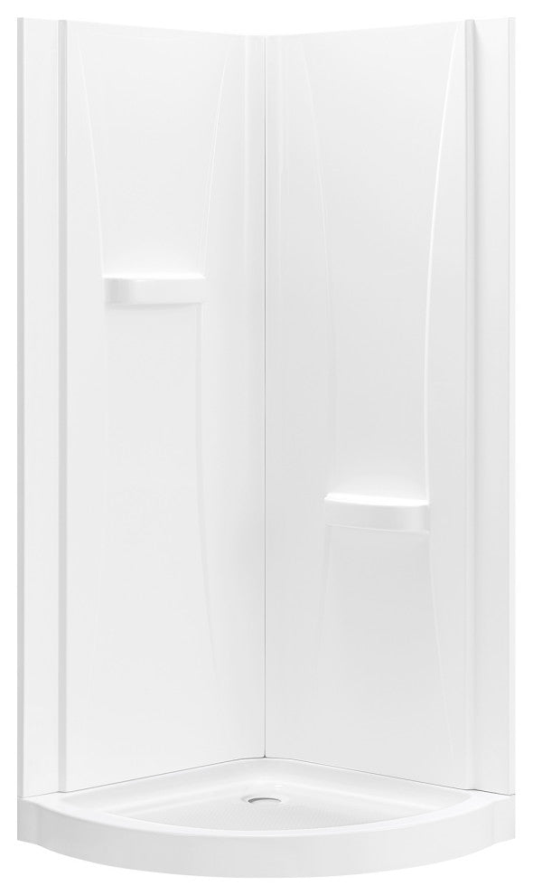 Ove Decors Breeze 34 Shower Kit, Frosted Walls and Base, Polished Chrome