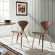 Modern Contemporary Kitchen Dining Chairs Set of 2 Walnut