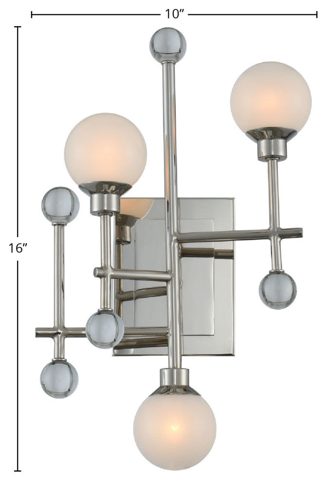 Kalco Lighting Mercer 3 Light LED Wall Sconce in Polished Nickel
