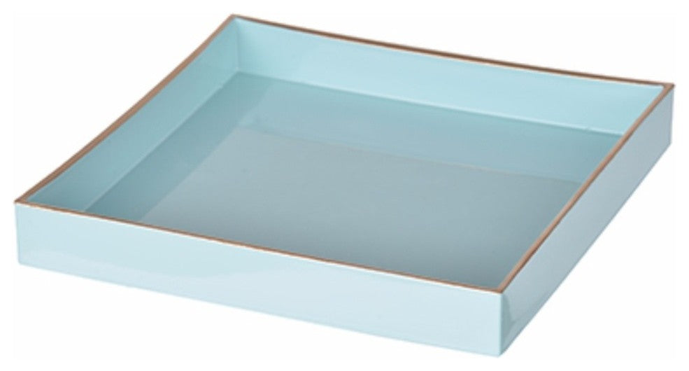 Benzara BM145836 Alluring Mimosa Square Tray, Powder Blue