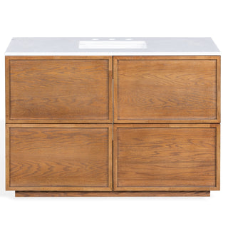 Safavieh Couture Zeus Vanity, Medium Oak/White, 48In