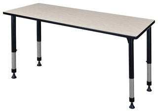 Kee 66"x24" Height Adjustable Classroom Table, Maple