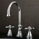 Kingston Brass Widespread Bathroom Faucet With Brass Pop-Up, Polished Chrome