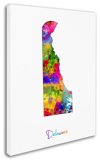 "Delaware Map" Canvas Art by Michael Tompsett
