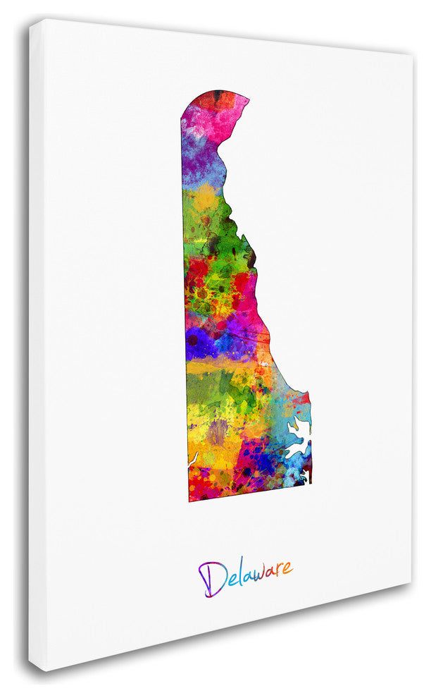 "Delaware Map" Canvas Art by Michael Tompsett