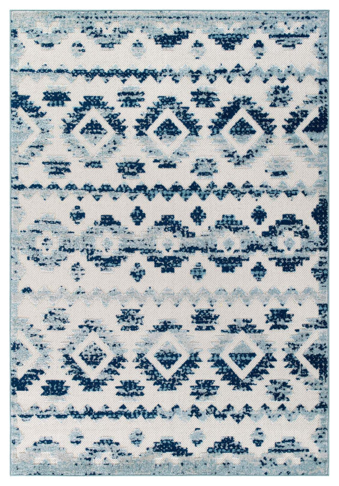 Contemporary Abstract Diamond Moroccan Trellis 8x10 Indoor and Outdoor Area Rug