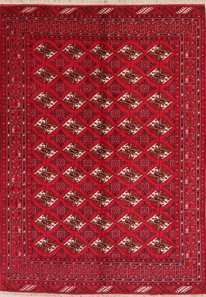 Balouch Oriental Persian Traditional Hand-Knotted Area Rug, Red, 9'4"x6'8