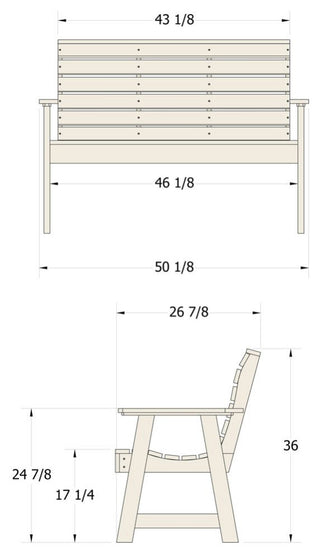 Riverside Garden Bench 4', Palm Green