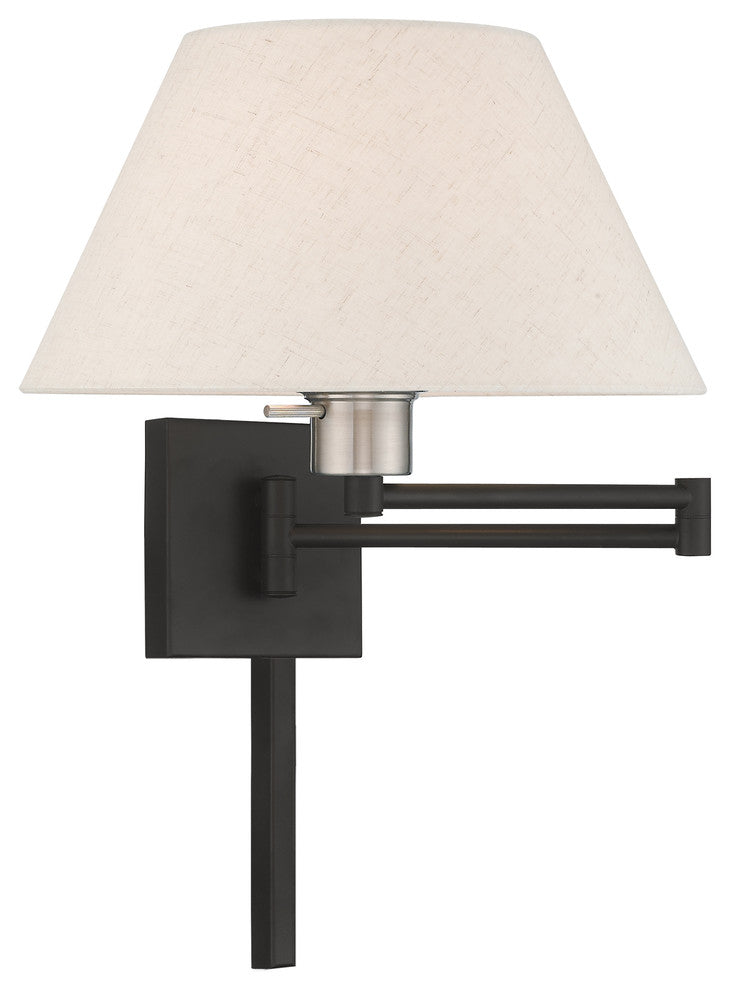 Livex Lighting Black 1-Light Swing Arm Wall Lamp
