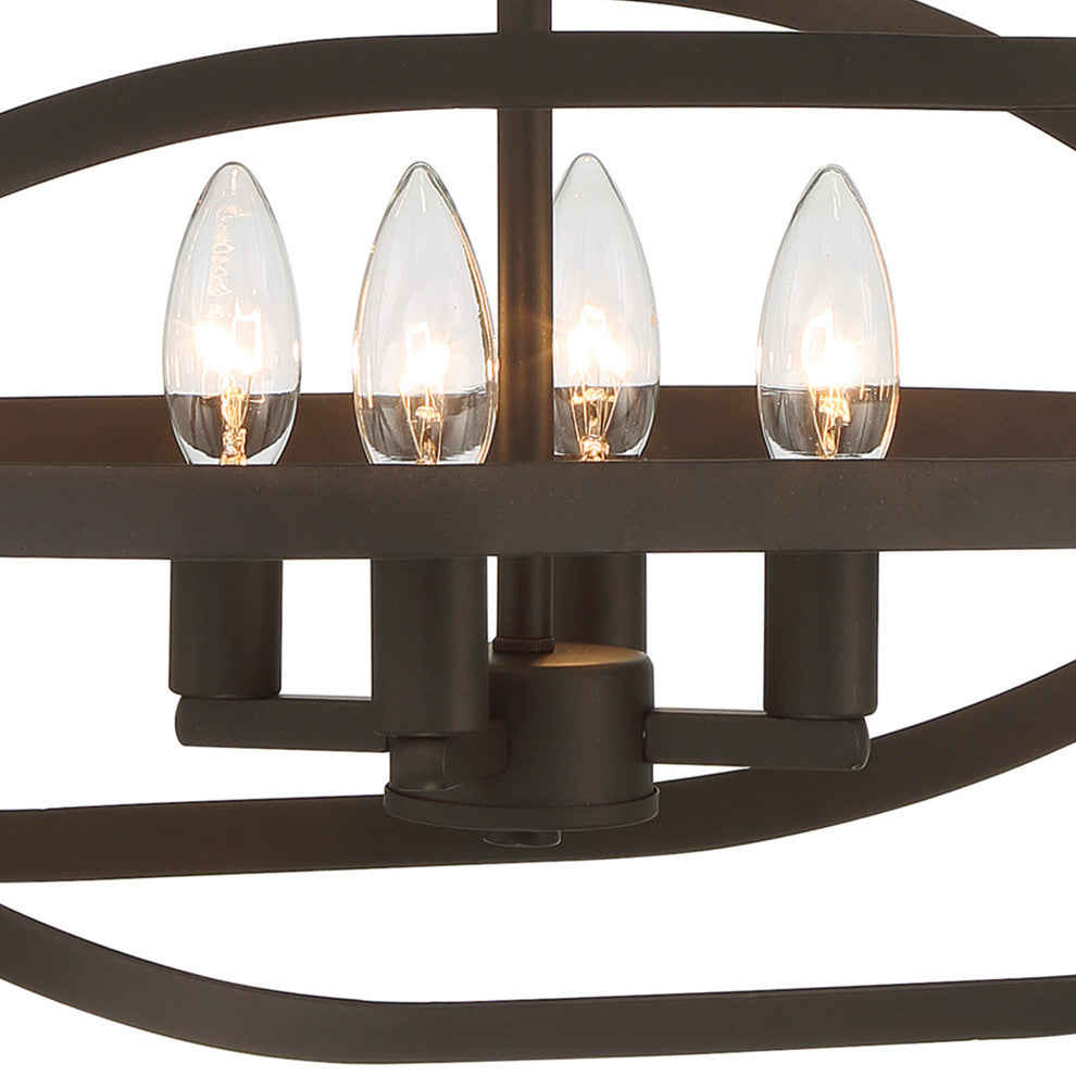 4-Light Unique/Statement Chandelier, Oil Rubbed Bronze