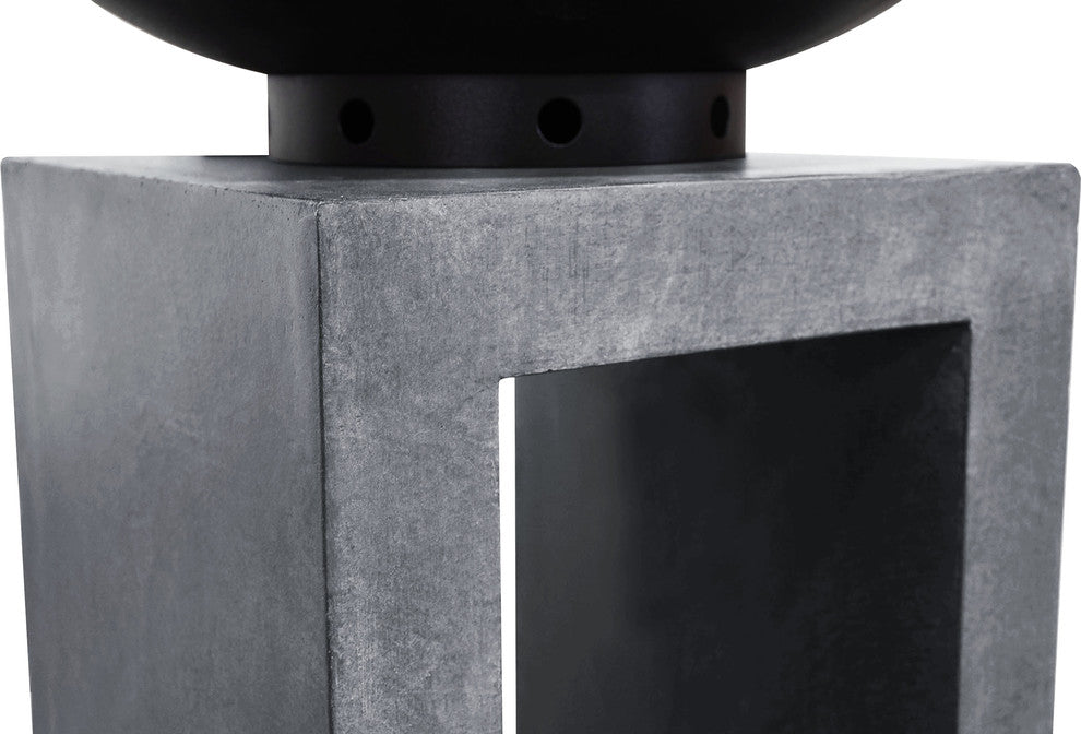 Astella Midas Fire Pedestal, Gray Cement