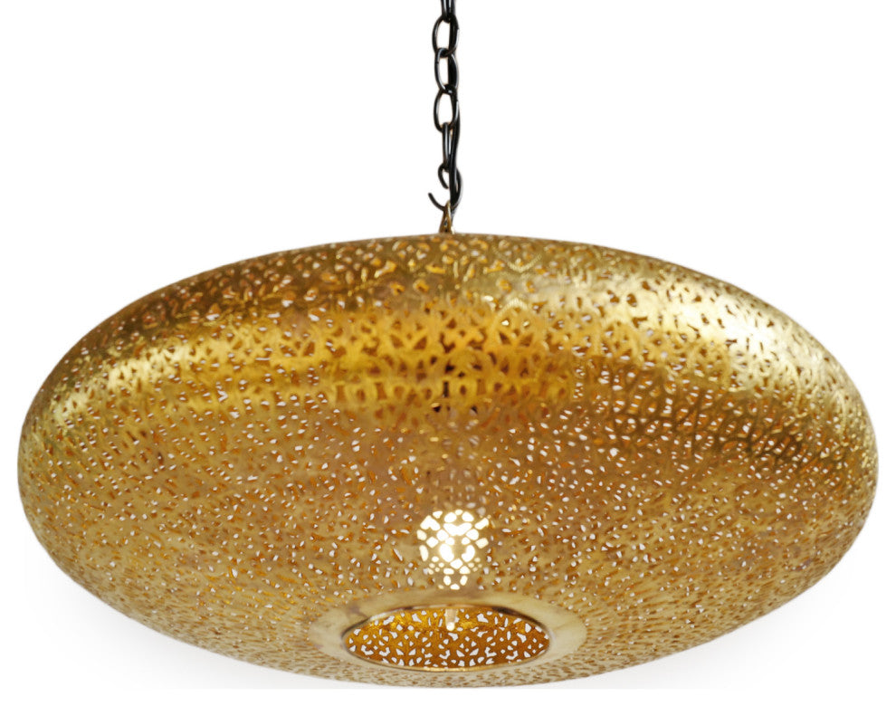 Brass Pattern Moroccan UFO Pendant Light