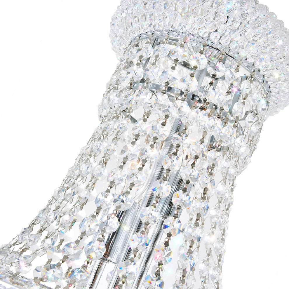 Empire 18 Light Down Chandelier With Chrome Finish