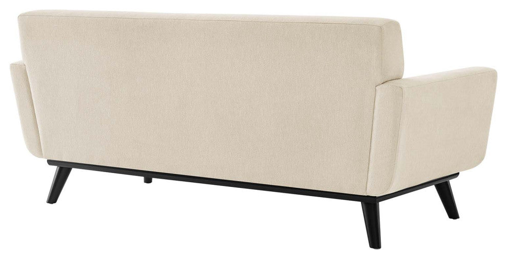 Engage Herringbone Fabric Loveseat, Beige