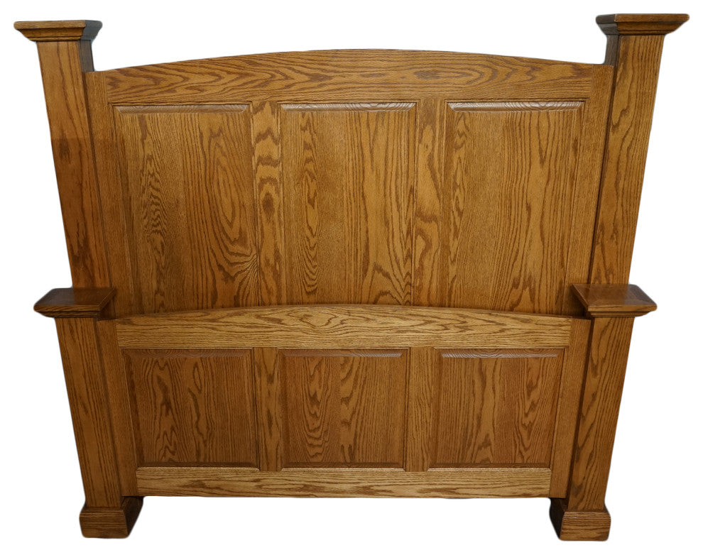 Classic Oak Queen Bed Frame, Dark Oak