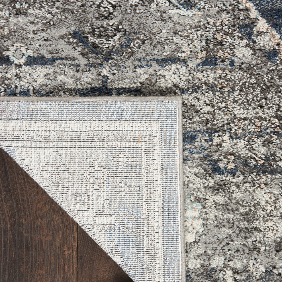 Nourison American Manor French Country Bordered Blue 4' x 6' Area Rug