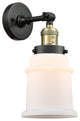 Canton 1-Light Sconce, Black Antique Brass, Matte White