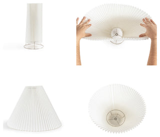 Scandinavian Rattan/Iron Sphere LED Table Lamp With Pleated Shade and Pull Chain