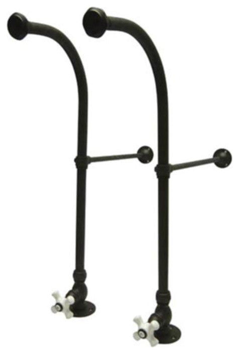 Vintage Rigid Freestanding Supply Lines with Shut-Off Valves