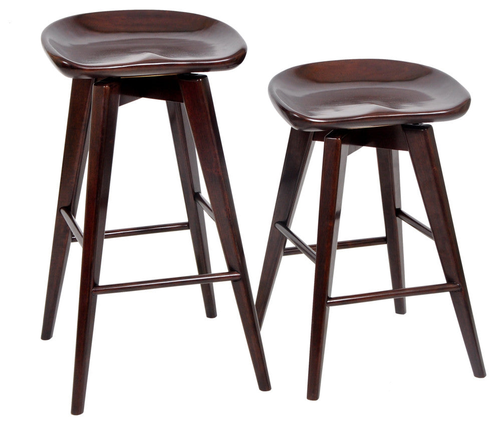24" Bali Swivel Counter Stool, Cappuccino