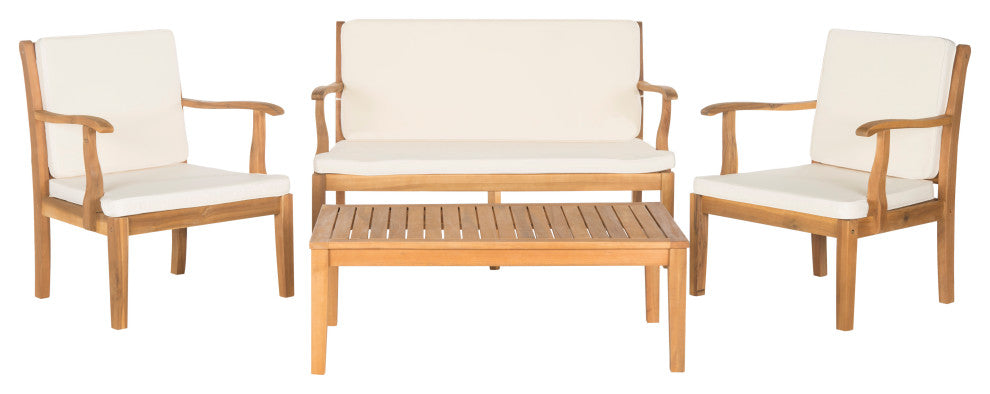Safavieh Bradbury 4-Piece Outdoor Living Set, Teak Brown