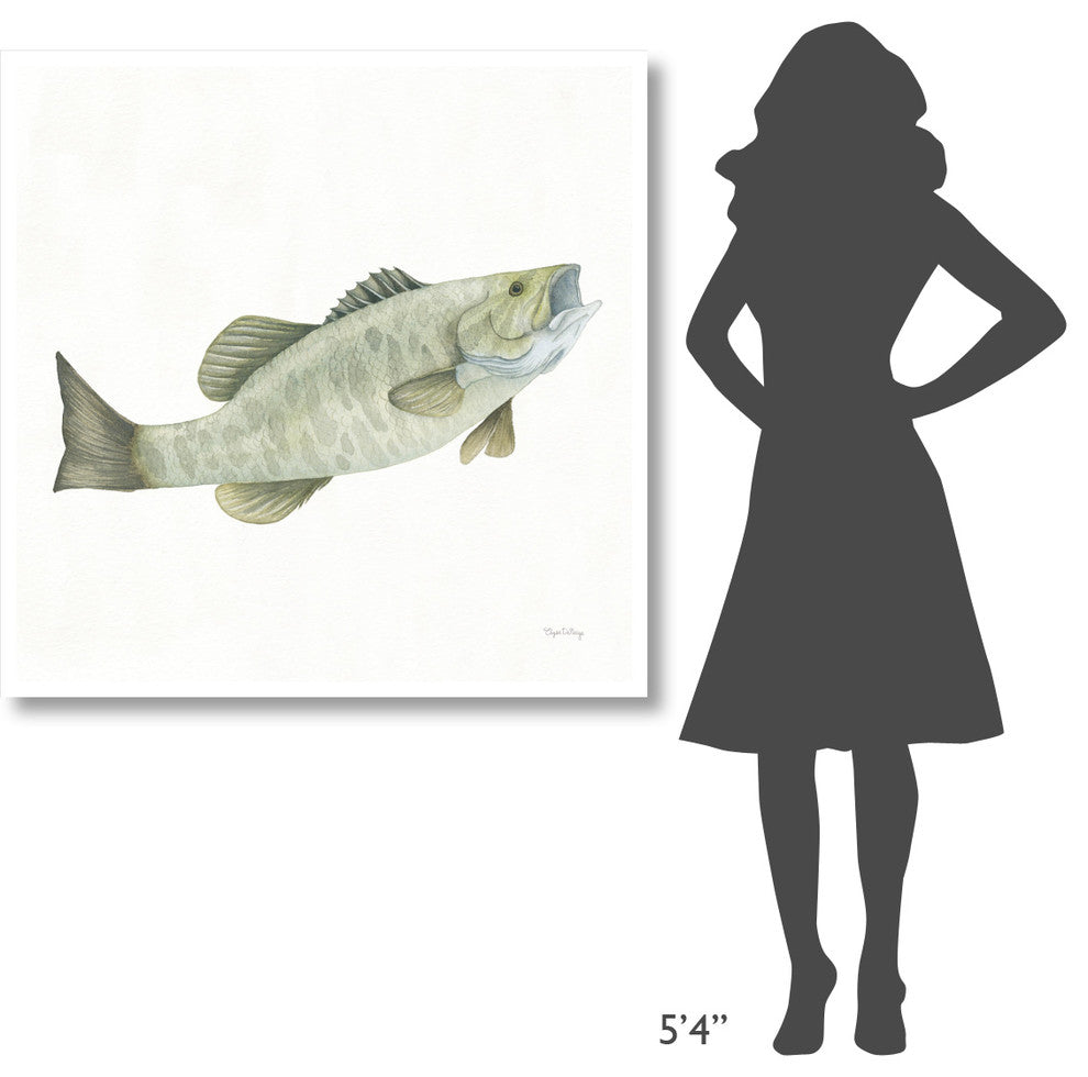 "Gone Fishin Small Mouth" Digital Paper Print by Elyse DeNeige, 42"x42"