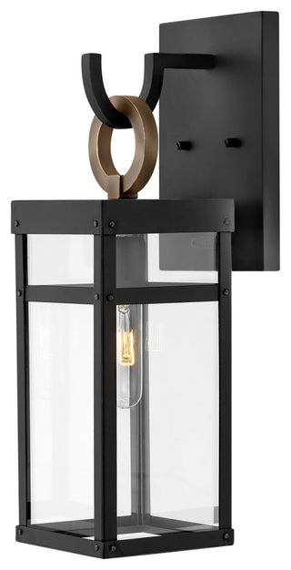Hinkley Porter 18.5" Small Outdoor Wall Mount Lantern + LED bulb, Black
