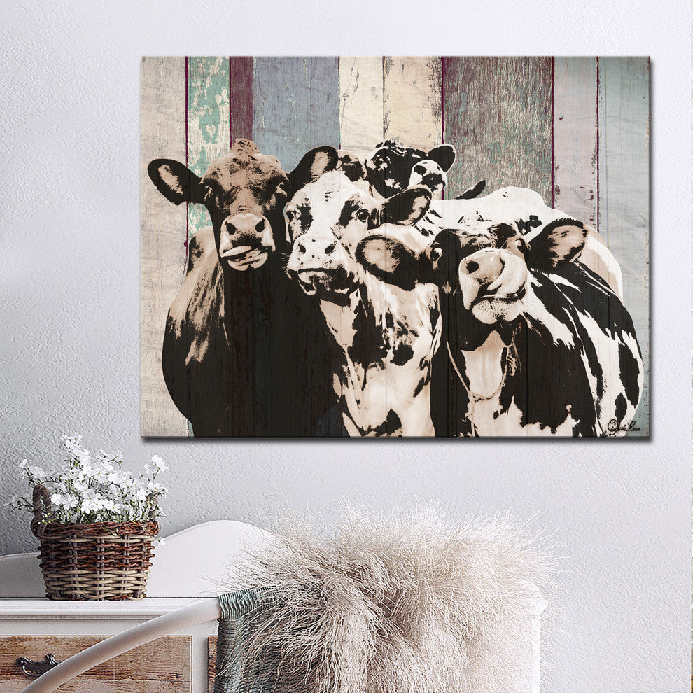 Ready2HangArt Farmhouse 'Cattle' Wrapped Canvas Animal Wall Art, 20"x16"