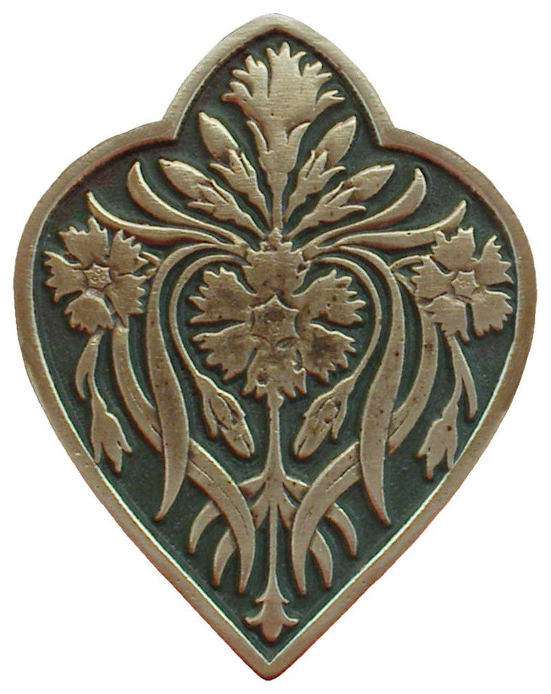 Dianthus Knob Antique Brass, Antique Brass and Sage