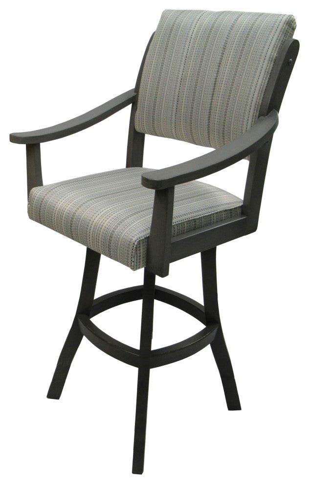 Swivel Counter Wood Bar Stool Casa on S-Base, Natural Fun and Smoke, 30"