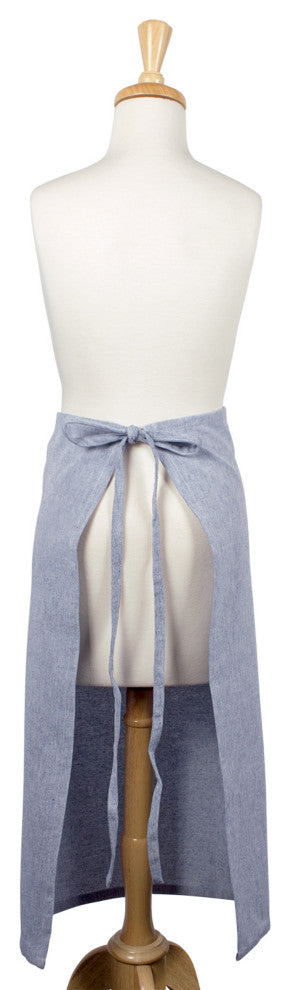 Blue Solid Chambray Bistro Apron