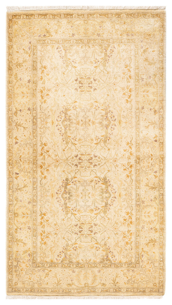 Mongyai One-of-a-Kind Hand-Knotted Area Rug Ivory, 3'3"x5'2"