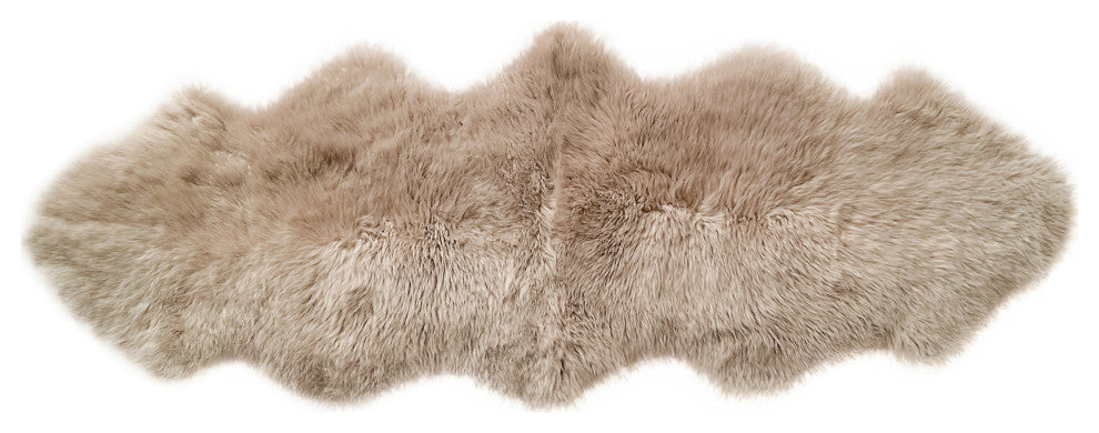 Milan Shearling Double Sheepskin Rug 2' X 6', Vole