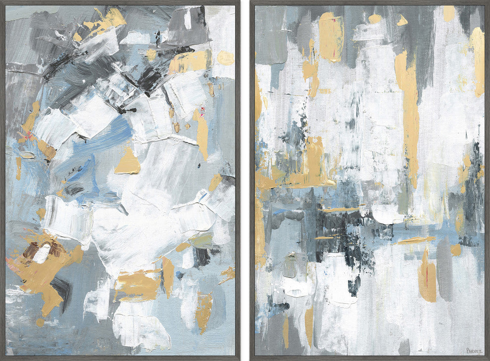 Paint Strokes Diptych, 24"x18"