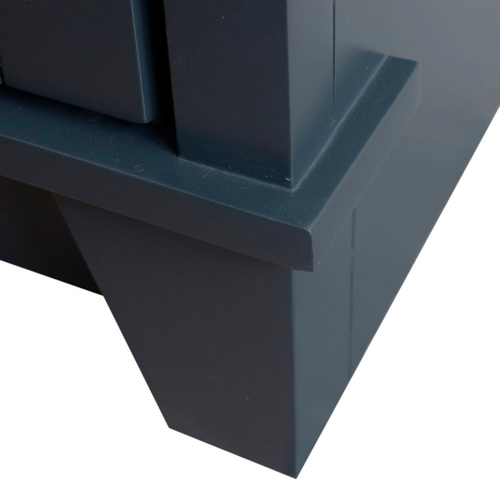 37" Single Sink Vanity, Dark Gray Finish With Black Galaxy Granite