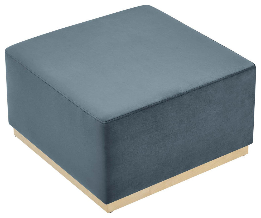 Tilden Large 28" Square Performance Velvet Upholstered Ottoman