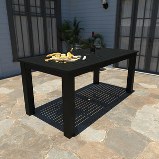 Rectangular 42x84 Counter Table, Weathered Acorn, Black