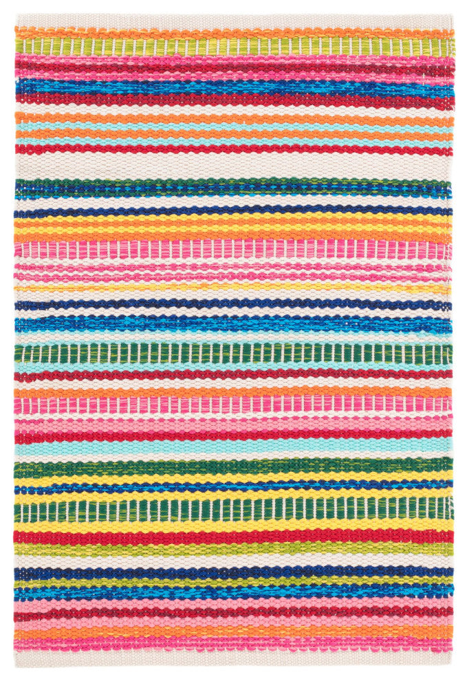 Dash & Albert Bright Stripe Handwoven Indoor/Outdoor Rug, Multi, 8' x 10'