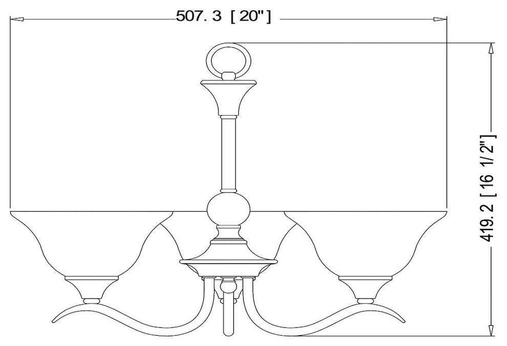 Dover Series Satin Nickel Interior Lighting Collection, 3-Light Chandelier