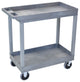 Luxor HD High Capacity 2 Tub Shelves Cart, Gray