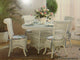 Classic 5-Piece Dining Set, White, Aqua Fabric