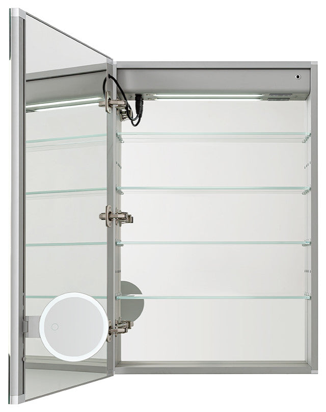 Edge Royale 20" LED Medicine Cabinet Defogger 3X Adjustable Magnifying Mirror